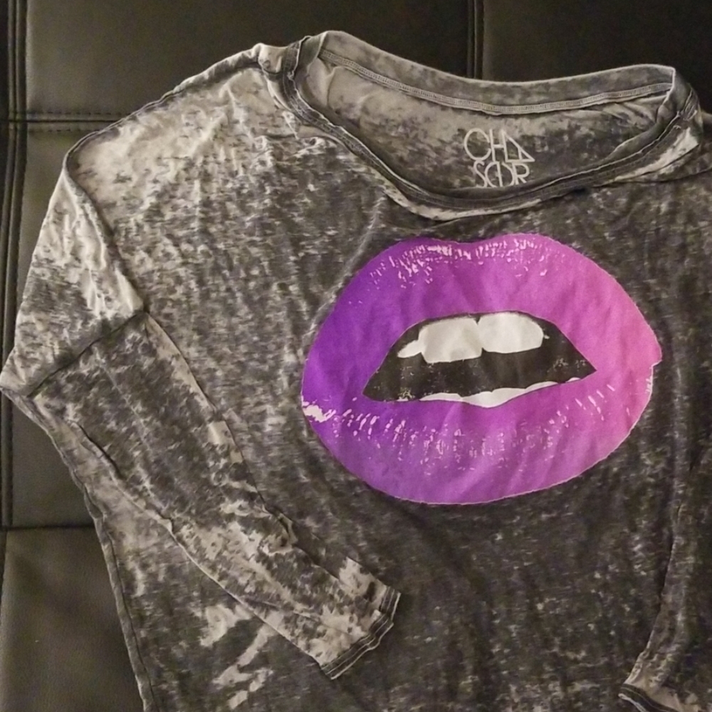 NWOT CHASER Big Lips Boat Neck Oversized Top
